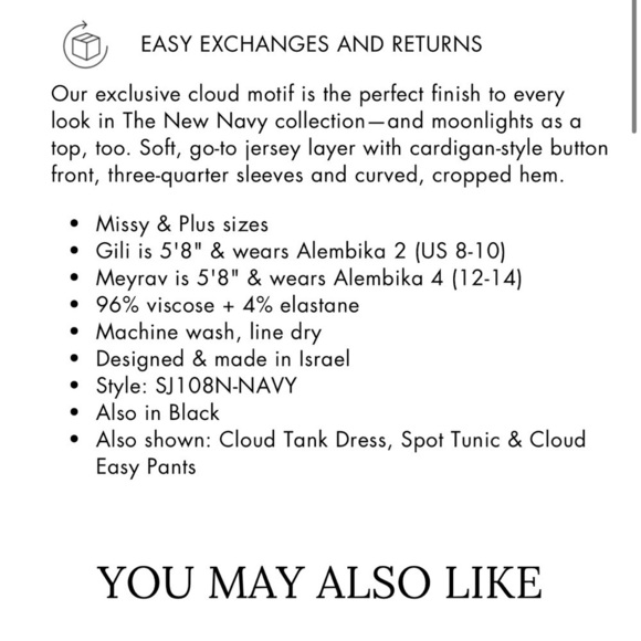 Alembika Cloud Crop Cardy Jacket Navy Size 5 - Picture 15 of 16